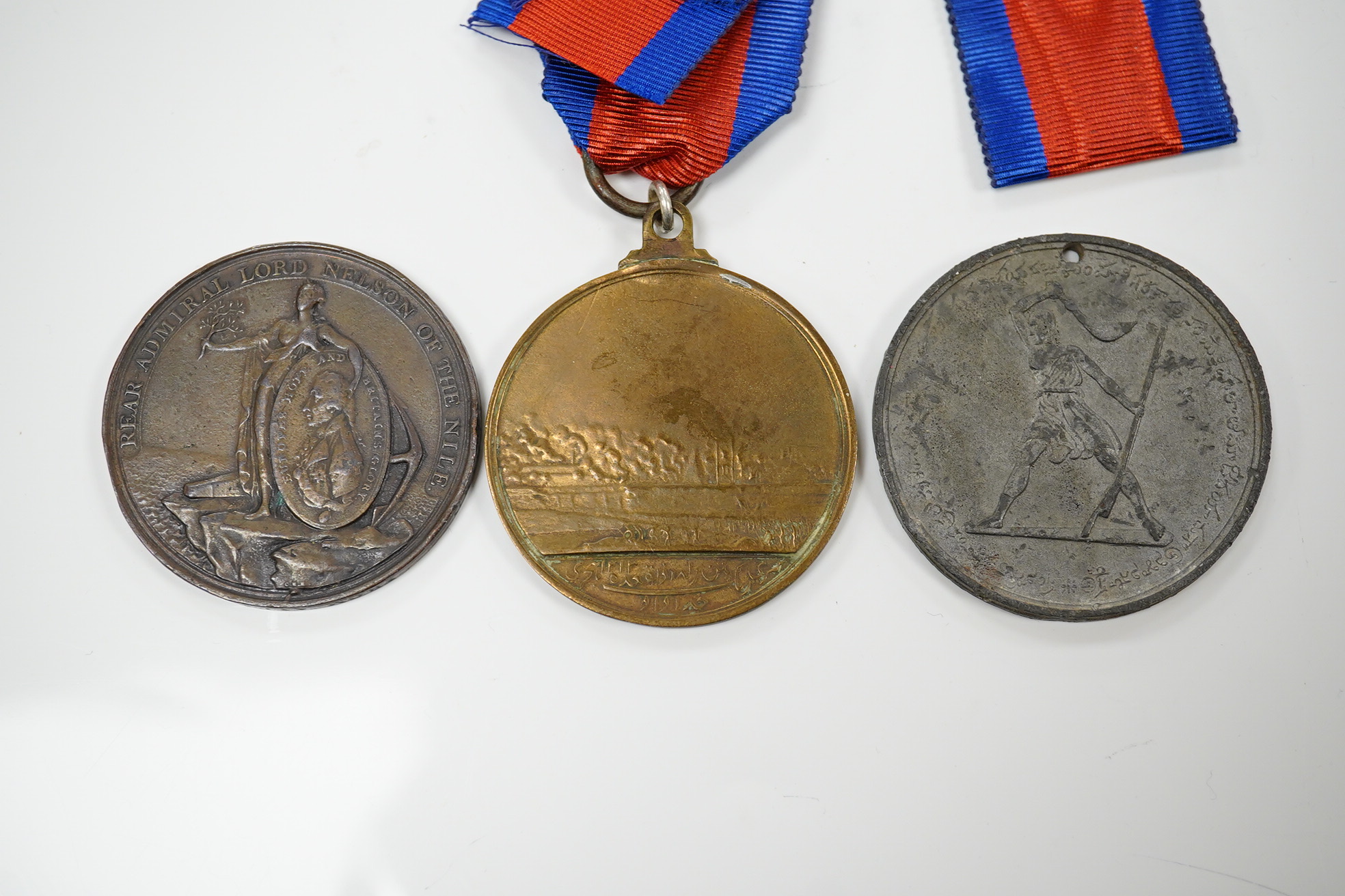 Replica Medals; Davison's Nile medal; Seringapatam medal in bronze and Coorg medal